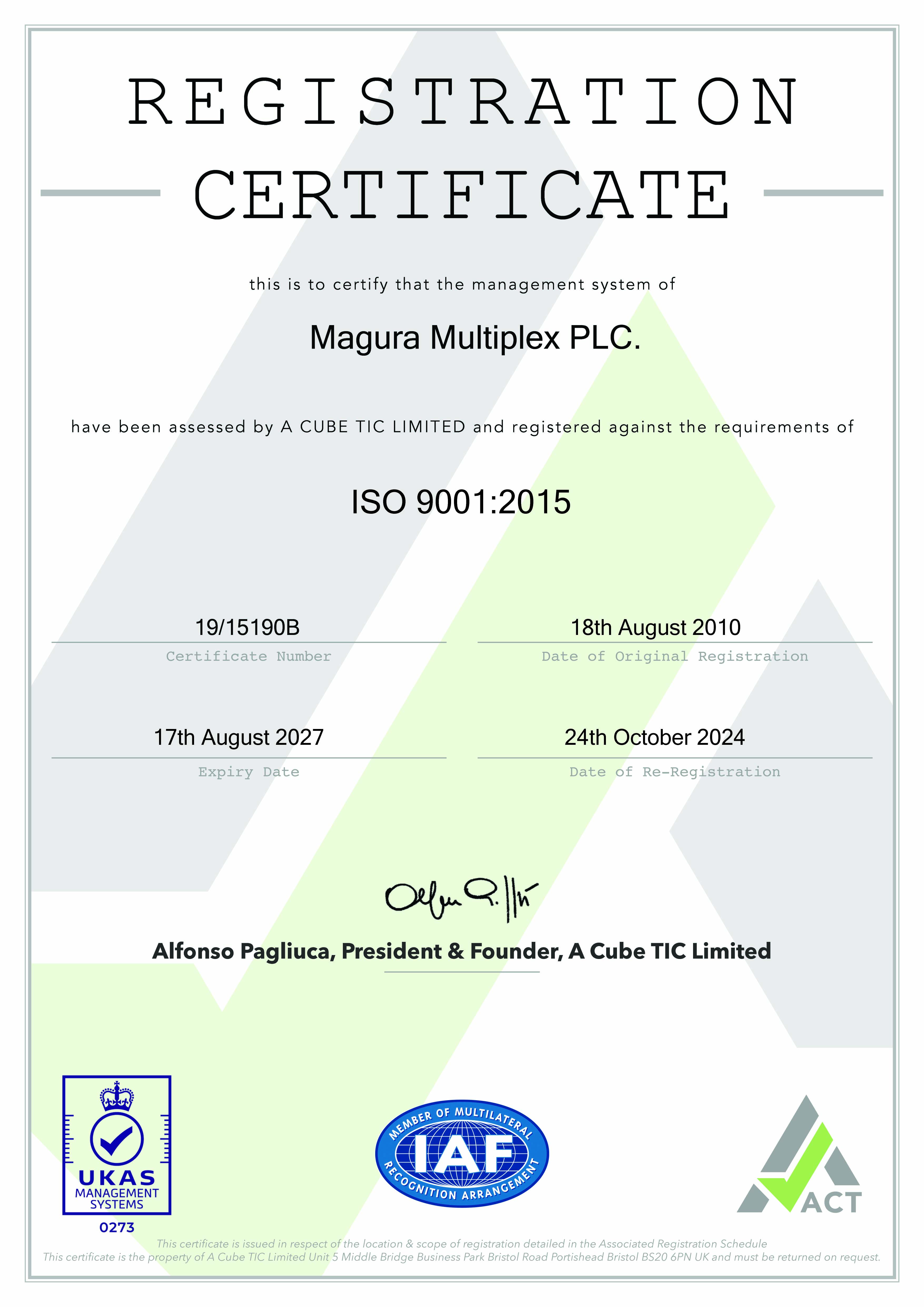 Registration Certificate